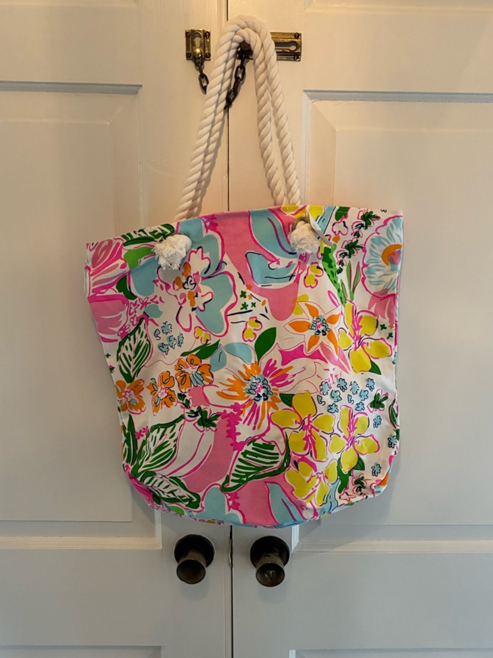Lilly Pulitzer Inspired Canvas Tote Bag New With Tag.